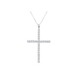 Lab Grown Diamond Cross Necklace 1/4-1/2 cttw F-G Color, VS2-SI1 Clarity in S...
