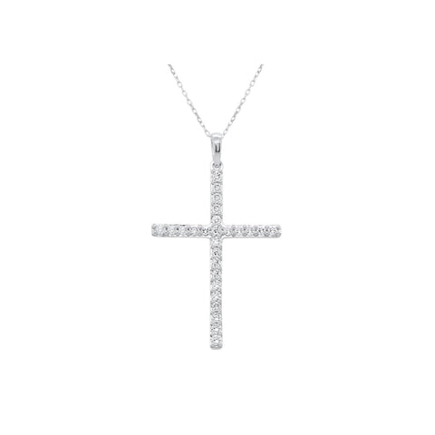 Lab Grown Diamond Cross Necklace 1/4-1/2 cttw F-G Color, VS2-SI1 Clarity in S...