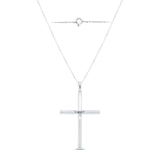 Lab Grown Diamond Cross Necklace 1/4-1/2 cttw F-G Color, VS2-SI1 Clarity in S...