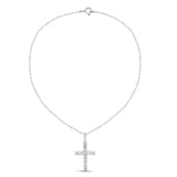 Lab Grown Diamond Cross Necklace 1/2 cttw FG Color, VS2-SI1 Clarity in Sterli...