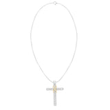 Lab Grown Diamond Cross Necklace 1/2 cttw FG Color, VS2-SI1 Clarity in Sterli...