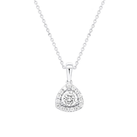 Lab Grown Diamond Necklace Round Diamond Solitaire with Halo 1/2 cttw...