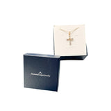 Diamond Cross Necklace 1/4 CTTW in Sterling Silver or 14kt Yellow Gold Plated...