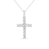 Lab Grown Diamond Cross Necklace 1/2 cttw FG Color, VS2-SI1 Clarity in Sterli...