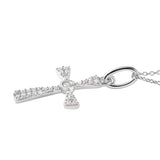 Diamond Cross Necklace 1/4 CTTW in Sterling Silver