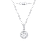 Lab Grown Diamond Necklace Round Diamond Solitaire with Halo 1/2 cttw...