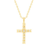 Lab Grown Diamond Cross Necklace 1/2 cttw FG Color, VS2-SI1 Clarity in Sterli...