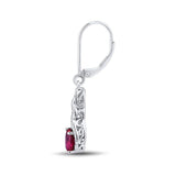 Lab Created Ruby Earrings Diamond Accent