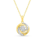 Diamond  Necklace Love Knot Pendant 1/4 cttw 14kt Yellow Gold Plated Silver I-...