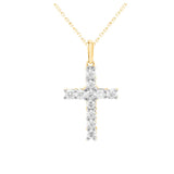 Lab Grown Diamond Cross Necklace 1/2 cttw FG Color, VS2-SI1 Clarity in Sterli...