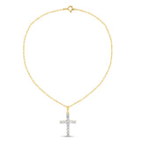 Lab Grown Diamond Cross Necklace 1/2 cttw FG Color, VS2-SI1 Clarity in Sterli...