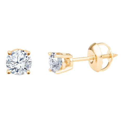 Diamond Stud Earrings 1/2 cttw in 14kt Yellow