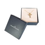 Diamond Cross Necklace 1/4 cttw Natural DIamonds14k Yellow Gold Plated Sterling Silver