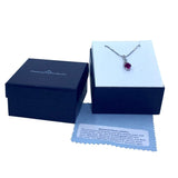 Lab Created Ruby Necklace Diamond Accent - 18 Inch Chain