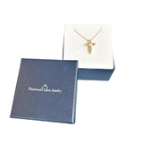 Diamond Cross Necklace Sterling Silver or 14k Gold Plated Silver - 18 Inch Chain