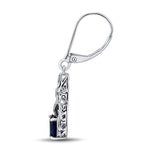 Lab Created Blue Sapphire Earrings in Sterling Silver