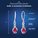 Lab Created Ruby Earrings Diamond Accent