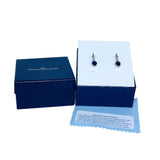Lab Created Blue Sapphire Earrings in Sterling Silver