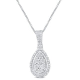 Diamond Pendant Necklace 1/10 cttw in Sterling Silver - 18 Inch Chain