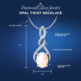 Lab Created Opal Necklace in Sterling Silver with 18 Inch Chain
