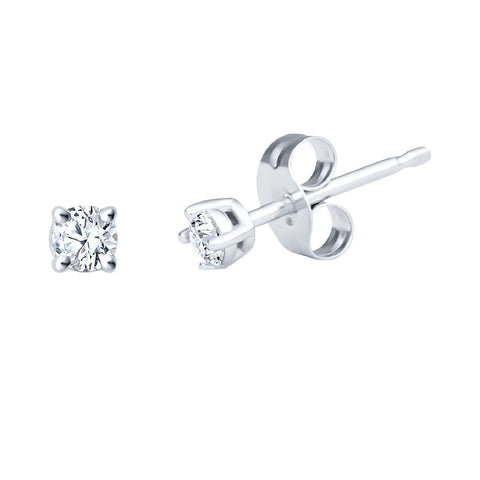 Diamond Stud Earrings 1/10 cttw 10k WhiteGold JK Color I2 Clarity