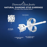 Diamond Stud Earrings 1/10 cttw 10k WhiteGold JK Color I2 Clarity