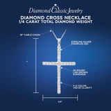 Lab Grown Diamond Cross Necklace 1/4-1/2 cttw F-G Color, VS2-SI1 Clarity in S...