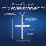 Lab Grown Diamond Cross Necklace 1/4-1/2 cttw F-G Color, VS2-SI1 Clarity in S...