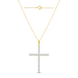 Lab Grown Diamond Cross Necklace 1/4-1/2 cttw F-G Color, VS2-SI1 Clarity in S...