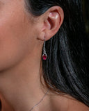 Lab Created Ruby Earrings Diamond Accent