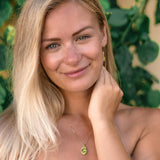 Peridot Necklace Heart Pendant  in 14k Gold Plated Sterling Silver