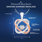 Diamond Pendant Necklace Dancing Diamond Love Knot 1/10 cttw in Sterling Silv...