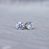 Diamond Stud Earrings in 14k White Gold 1 cttw Screw Backs HI Color I3 Clarity