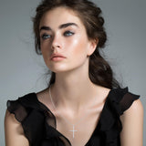 Lab Grown Diamond Cross Necklace 1/4-1/2 cttw F-G Color, VS2-SI1 Clarity in S...