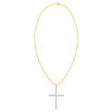 Lab Grown Diamond Cross Pendant Necklace 1/2 cttw FG Color, VS2-SI1 Clarity in 14kt Yellow Gold Plated Sterling Silver - 18 Inch Cable Chain
