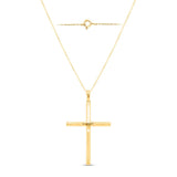 Lab Grown Diamond Cross Pendant Necklace 1/2 cttw FG Color, VS2-SI1 Clarity in 14kt Yellow Gold Plated Sterling Silver - 18 Inch Cable Chain