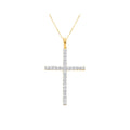 Certified Lab Grown Diamond Cross Necklace 1/4-1 CT 925 or 14k Gold Plated | ...