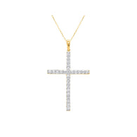 Lab Grown Diamond Cross Necklace 1/4-1/2 cttw F-G Color, VS2-SI1 Clarity in S...