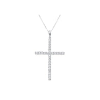 Lab Grown Diamond Cross Necklace 1/4-1/2 cttw F-G Color, VS2-SI1 Clarity in S...