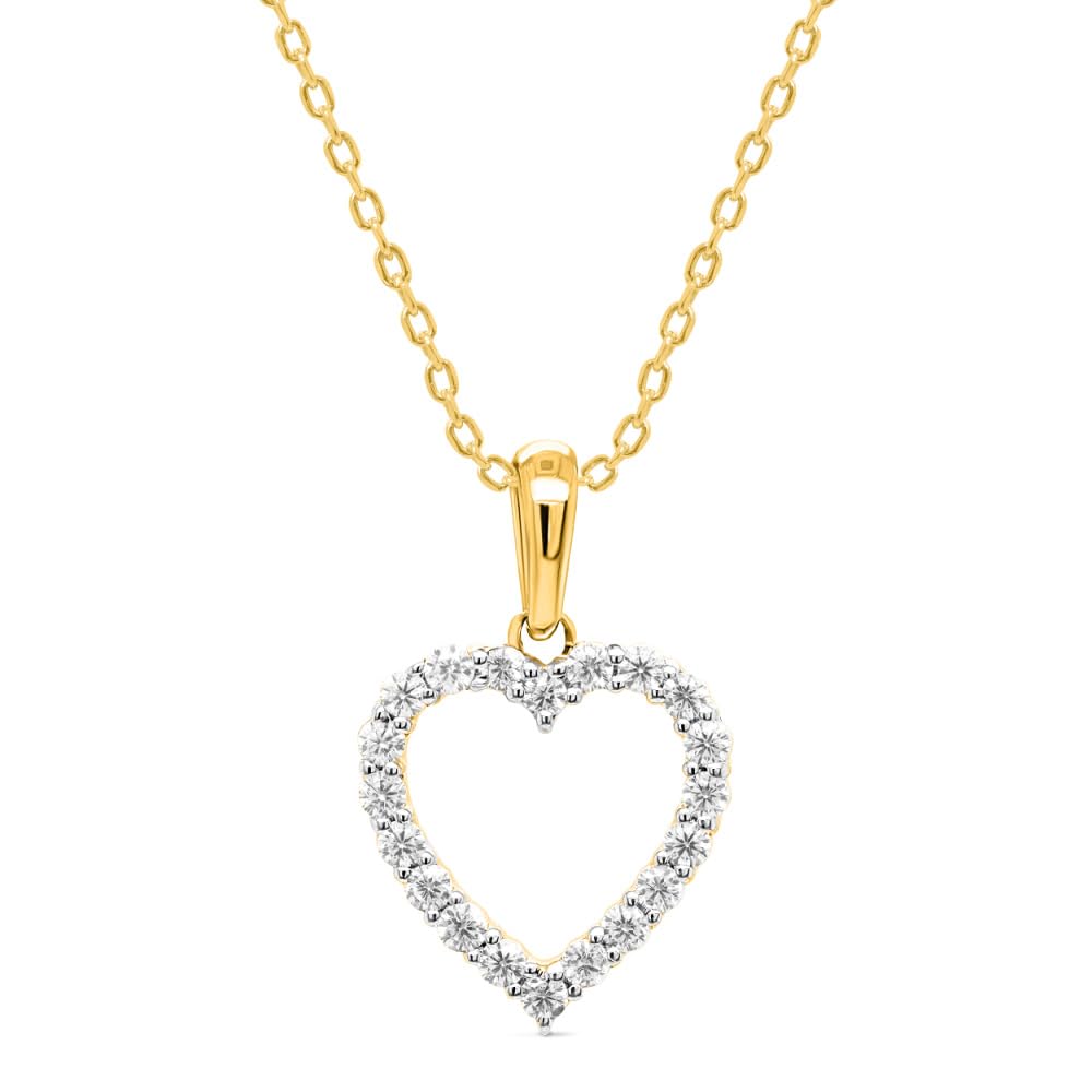IGI Certified Lab Grown Diamond Heart Necklace 1/4 to 1/2 CTTW in Sterling Si...
