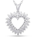 Certified Lab Grown Diamond Heart Necklace in Sterling Silver or 14k Plate | ...