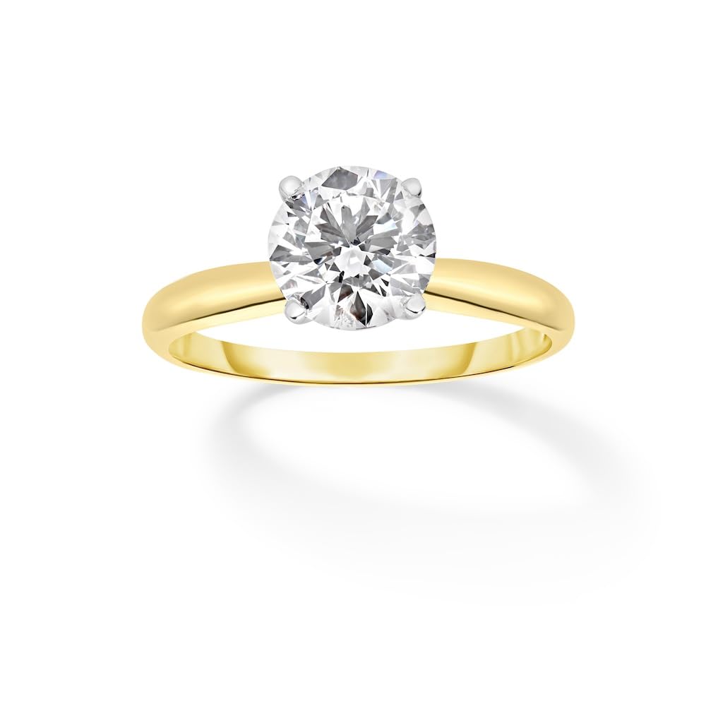 Certified Lab Grown Diamond Engagement Ring 14K White or Yellow Gold 1CT