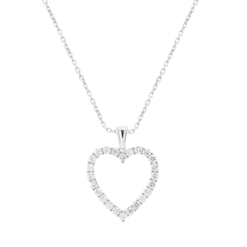 IGI Certified Lab Grown Diamond Heart Necklace | 0.25-0.50 CTTW - Sterling Si...