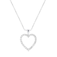 Lab Grown Diamond Heart Necklace 1/4 cttw FG Color, VS2-SI1 Clarity Sterling ...