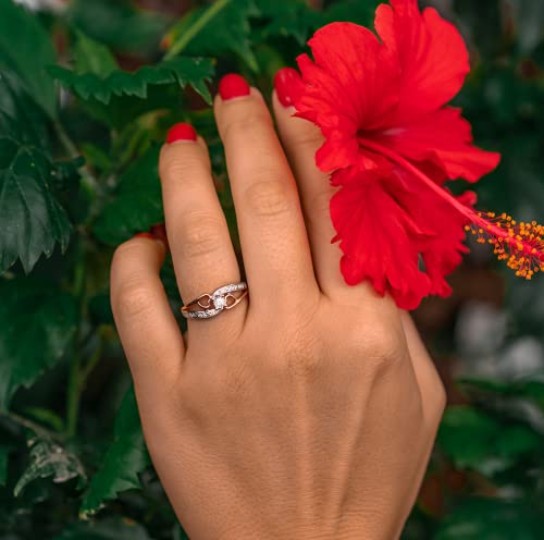 Diamond Promise Ring 10k Rose Gold and Sterling Silver 1/10 CTTW | HI Color 2...