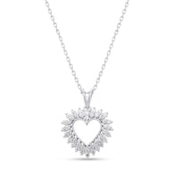 Lab Grown Diamond Heart Necklace 2-Rows Diamonds 1/2 cttw FG Color, VS2-SI1