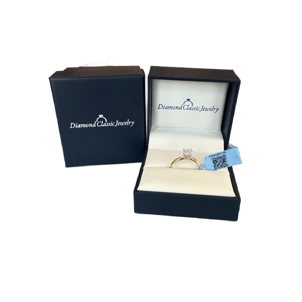 Certified Lab Grown Diamond Engagement Ring 14K White or Yellow Gold 1CT