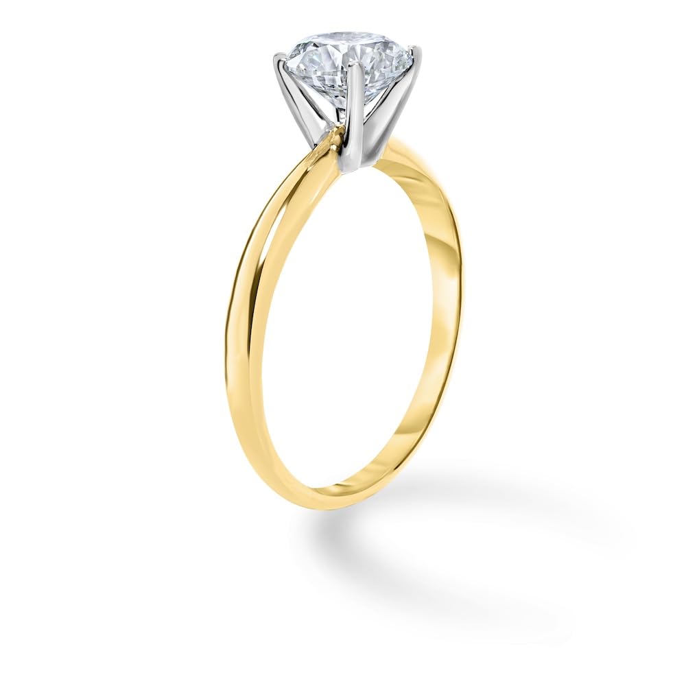 Certified Lab Grown Diamond Engagement Ring 14K White or Yellow Gold 1CT