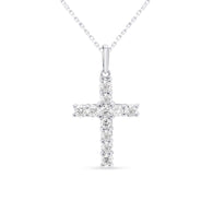 Lab Grown Diamond Cross Necklace 1/2 cttw FG Color, VS2-SI1 Clarity in Sterli...