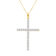 Lab Grown Diamond Cross Necklace 1/4-1/2 cttw F-G Color, VS2-SI1 Clarity in S...